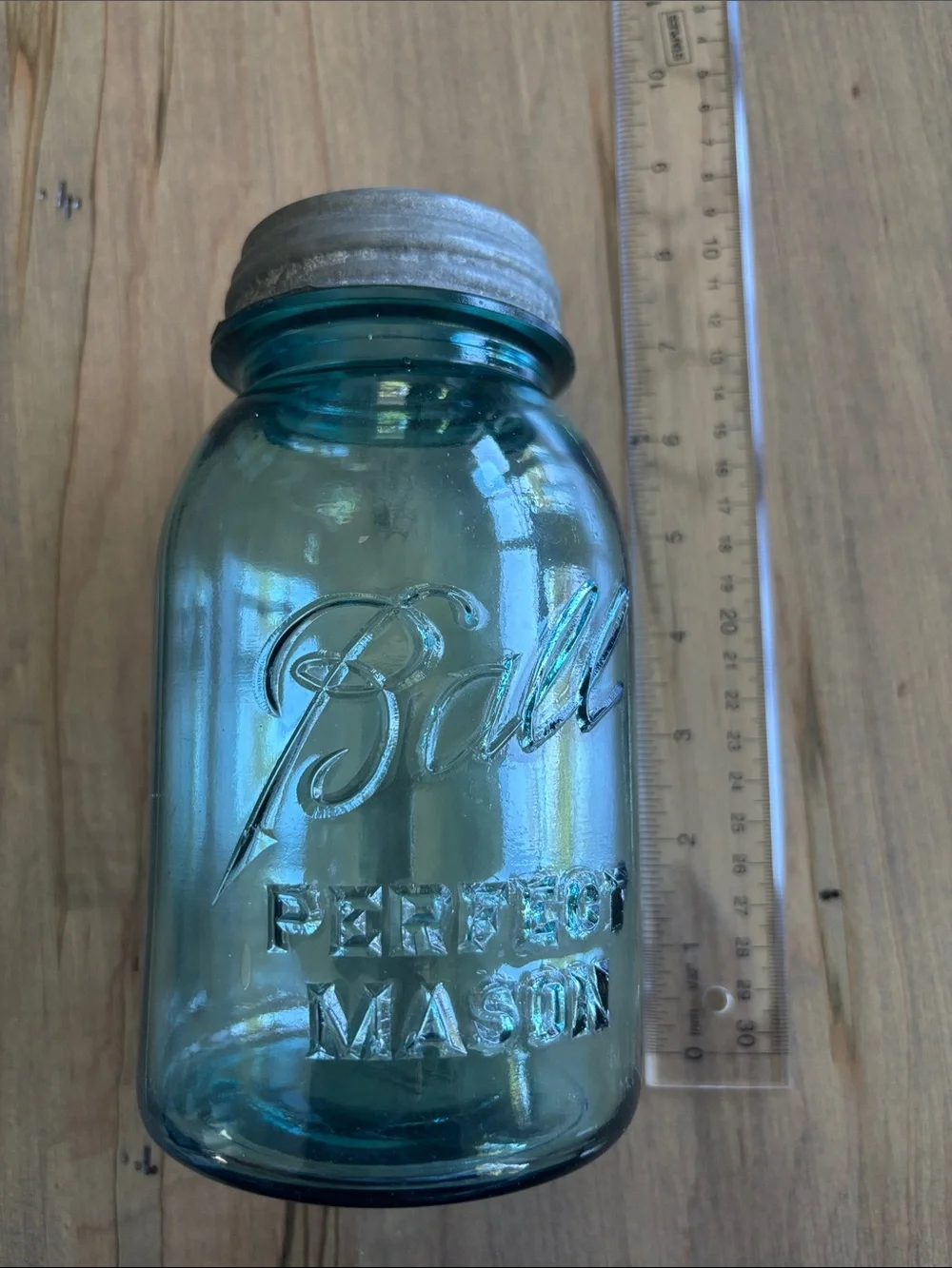 Aqua Glass Ball Mason Jars